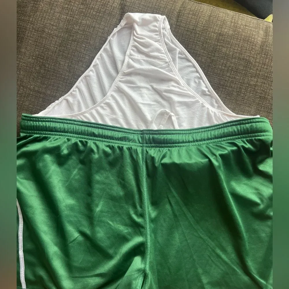 Nike Dri-Fit Womens Basketball Shorts Size XL Green White Athletic Running